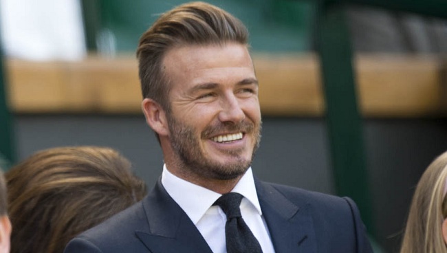 David Beckham pictured at the All England Lawn Tennis Club for day 10 of the Championships at Wimbledon, London on July 9th 2015.