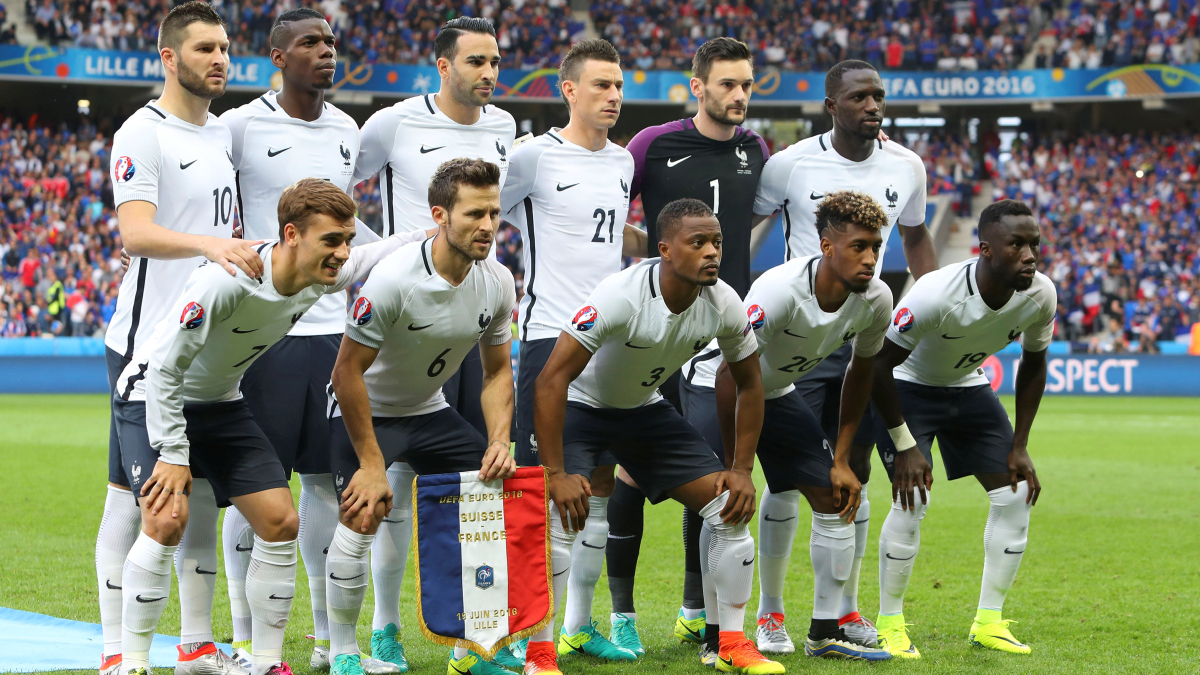 The French team ahead of their UEFA Euro 2016 Group A match against Switzerland