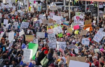 Protest at Atlanta’s Hartsfield-Jackson Atlanta International Airport against President Trump’s immigration ban