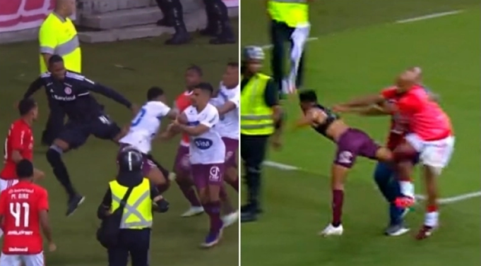 Ιντερνασιονάλ – Κάσιας: Καρέ-καρέ το άγριο «ξύλο» μεταξύ παικτών και οπαδών