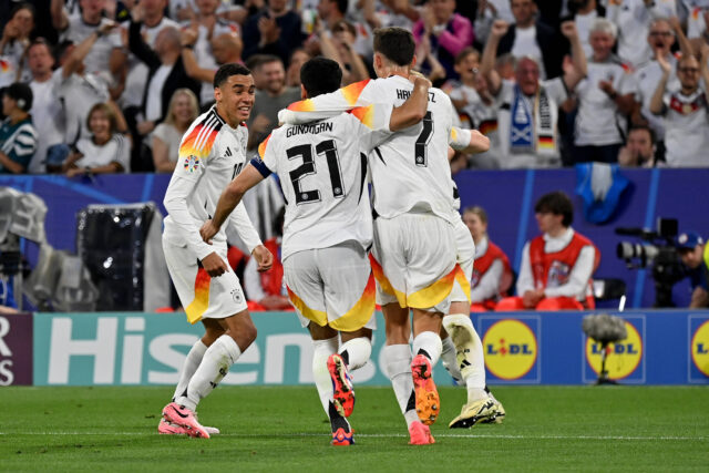 14.06.2024, xjrdrx, Fussball EM 2024, Deutschland - Schottland emspor, v.l. Torjubel nach dem Tor zum celebrating the go