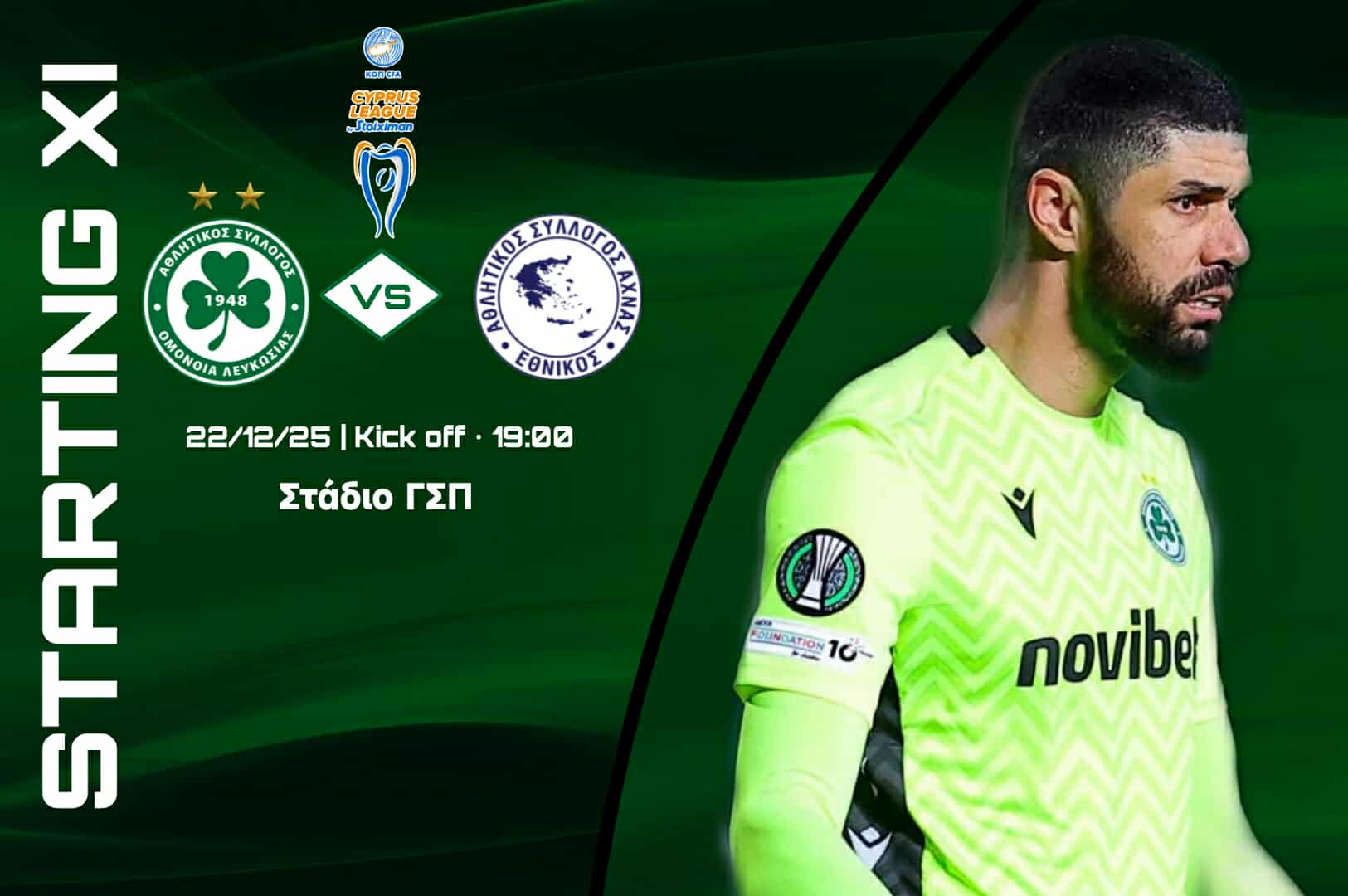 Η ενδεκάδα της ΟΜΟΝΟΙΑΣ κόντρα στον ΕΘνικό Άχνας